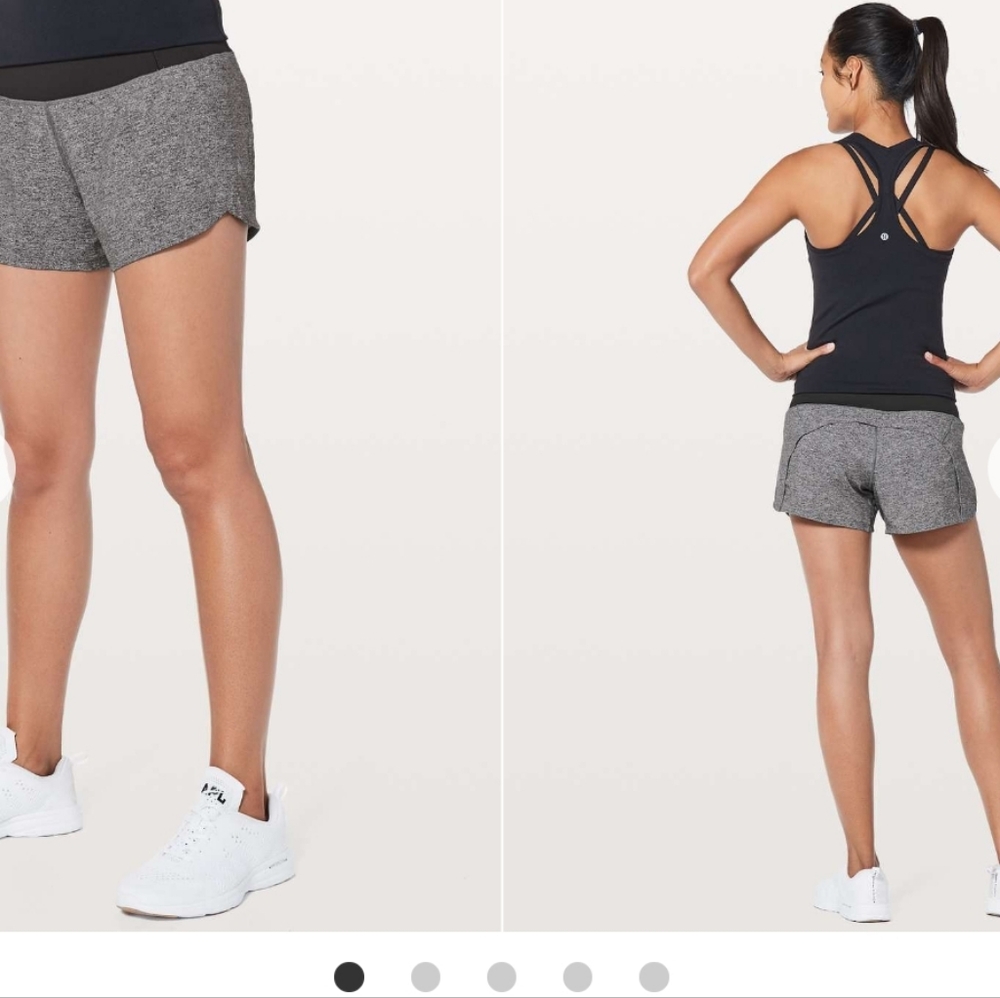 Lululemon Run Times Short II *4" Heather Lux Multi Black / Black